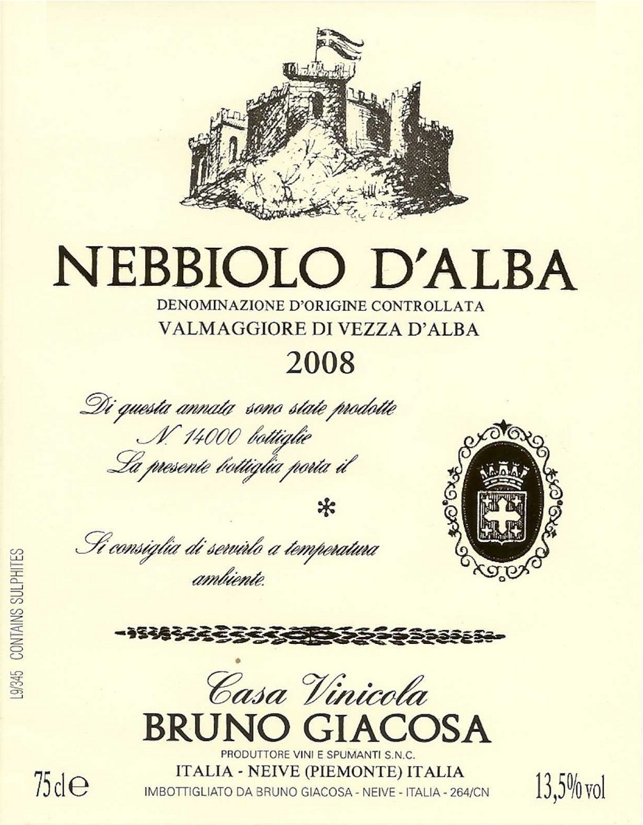 Italian wine label